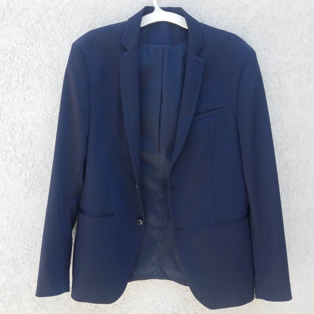 Zara Mens Navy Blue Suit Jacket - Picture 9 of 16